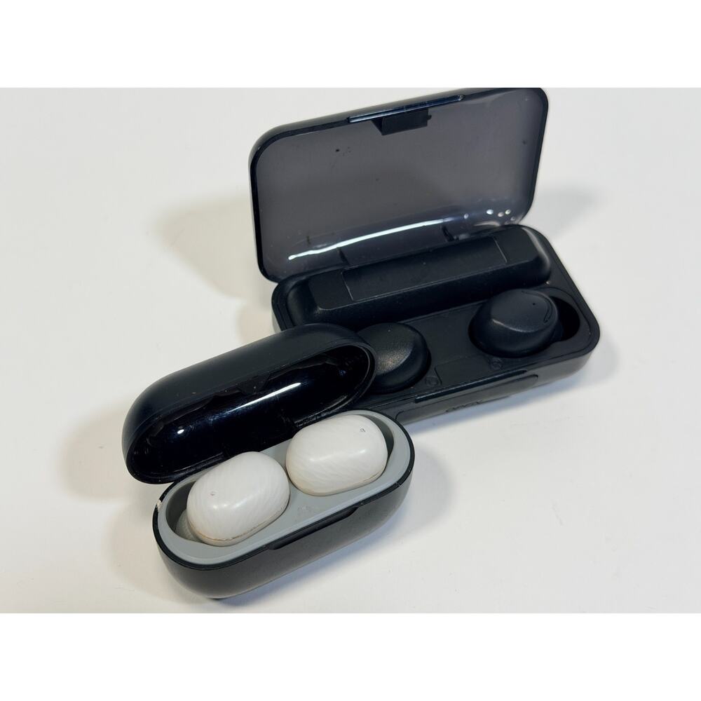 Wireless Earbuds Lot 2 Sets Bluetooth Working Charging Cases Black White